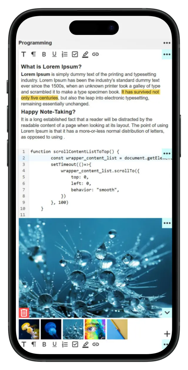 HappyNoteApp_on_mobile_phone